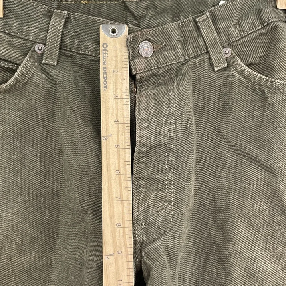 Vintage Levi's 560 Jeans 29x28* Army Green Loose Baggy‎ Taper Retro 90s Made USA